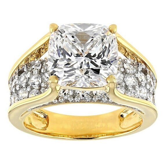 Bella Luce Cubic Zirconia Women's Engagement Ring Rhodium & 18k Gold Over Silver - Picture 1 of 11